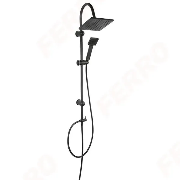 Душевая стойка с верхним душем Ferro Squerto Black NP22-BL