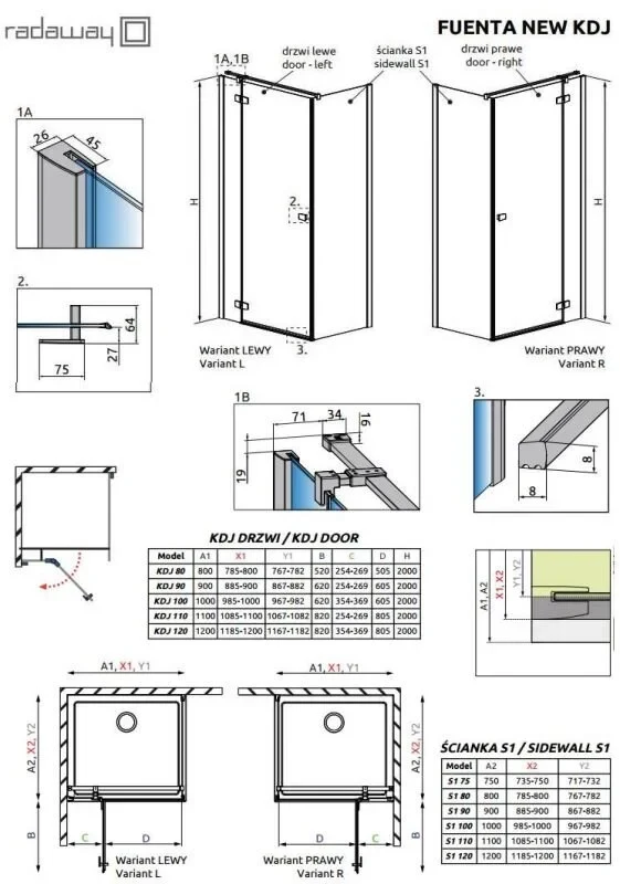 Душевая кабина Radaway Fuenta New KDJ 120x80 h=200 Правая — вид 5