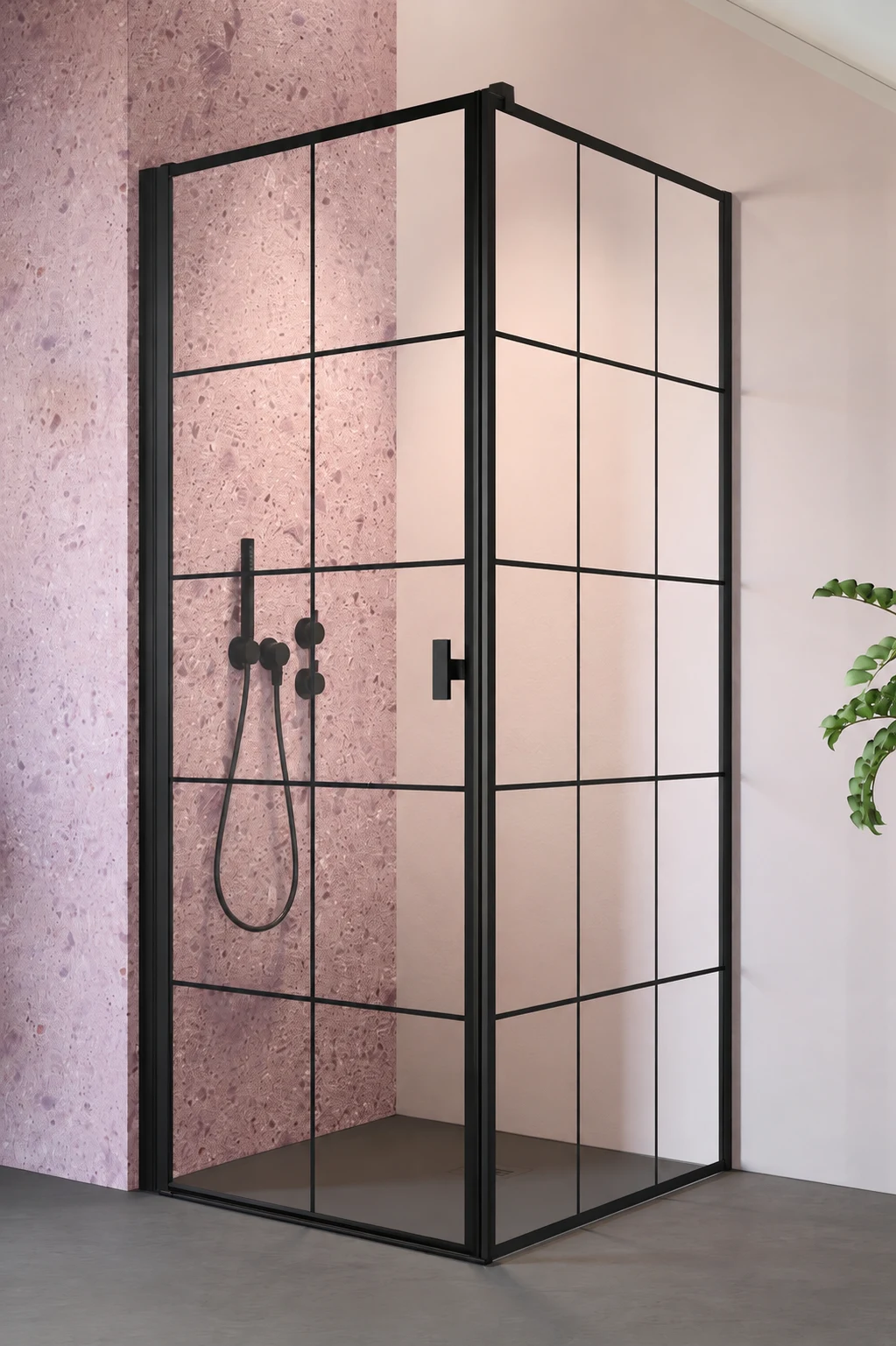 Cabina dus Radaway Nes 8 Black KDJ I Factory 90x90 h=200 Stânga