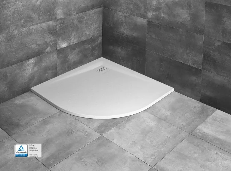 Cadita dus din piatră Radaway Kyntos A 100x100x3 White