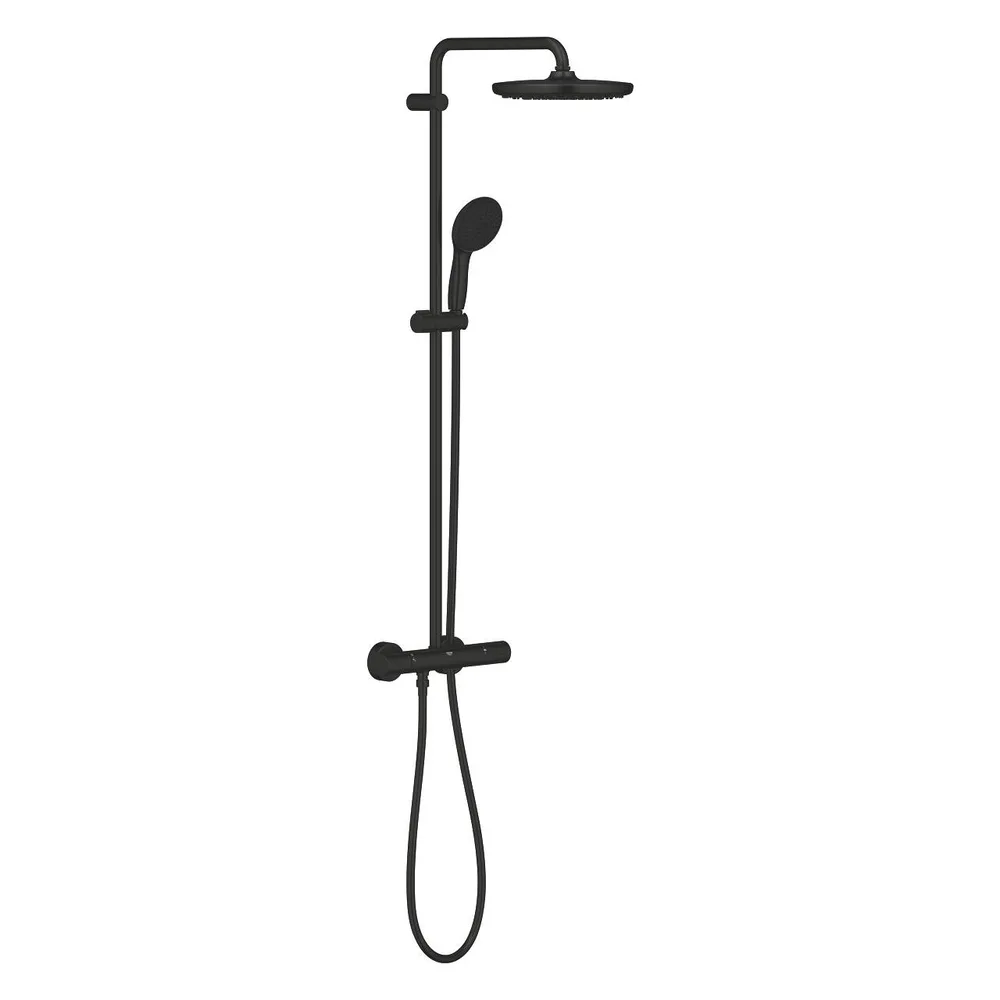 Coloana duș termostatată Grohe Tempesta Round 250 Black