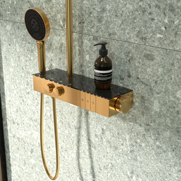 Coloana duș termostatată Ideal Standard Solos Brushed Gold — vedere 4