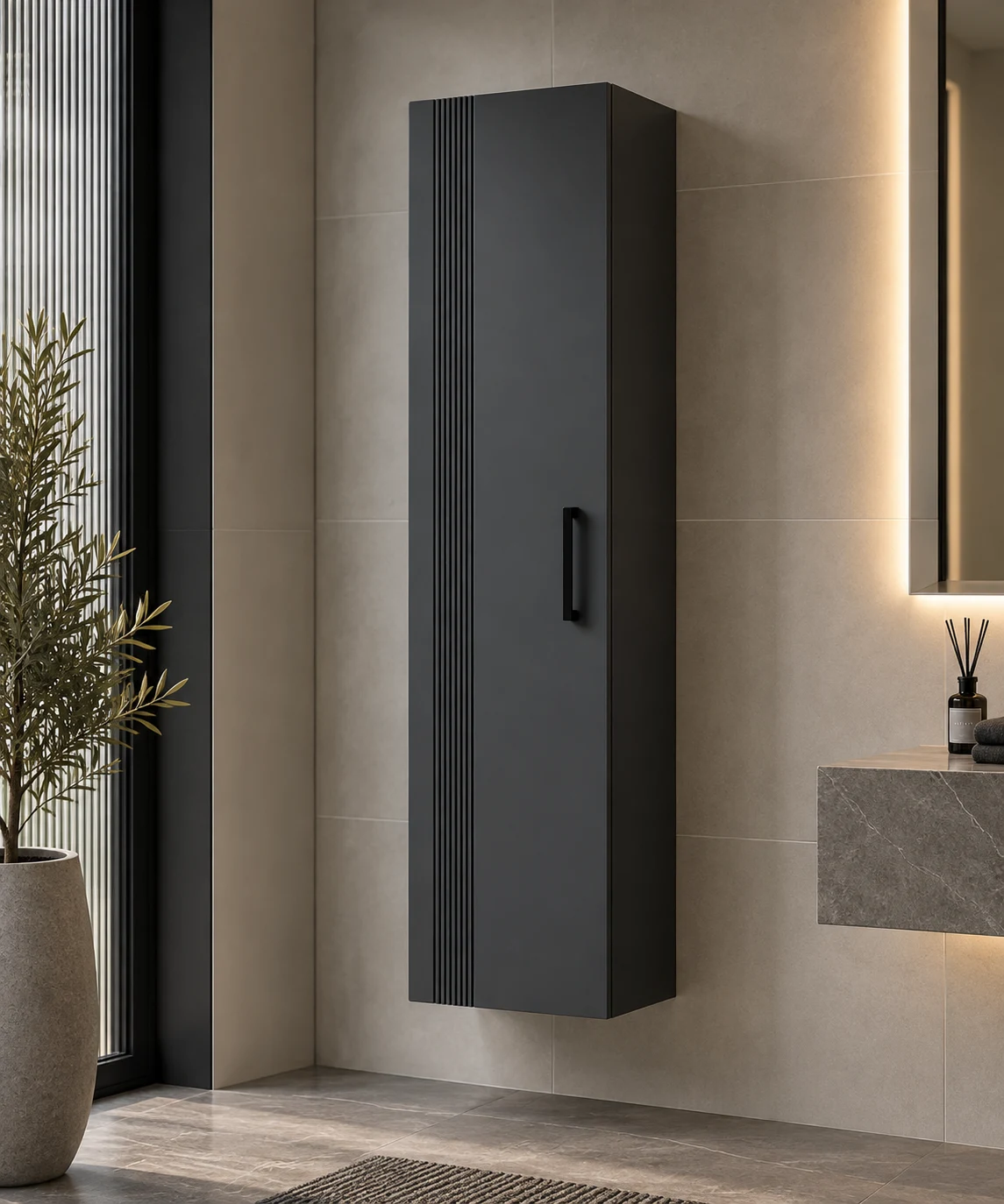 Dulap penal Orka Bari Anthracite 138x40x30 cm