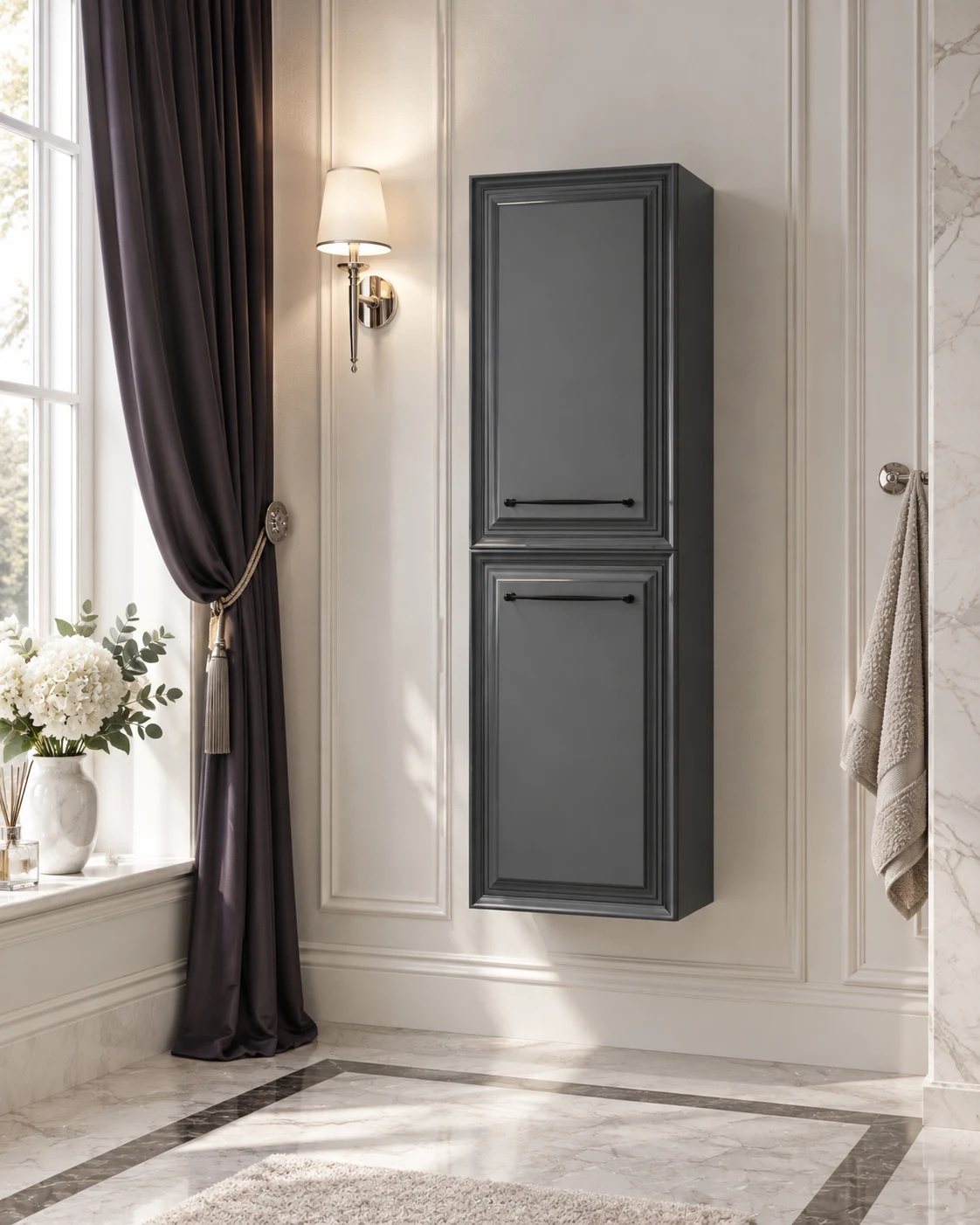Шкаф-пенал Orka Design Anthracite 138x40x27 cm