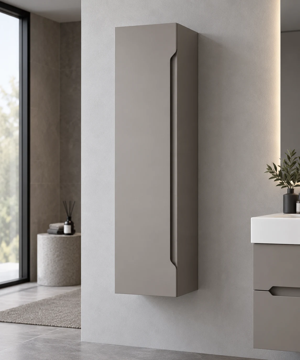 Dulap penal Orka Malta Grey 138x40x27 cm