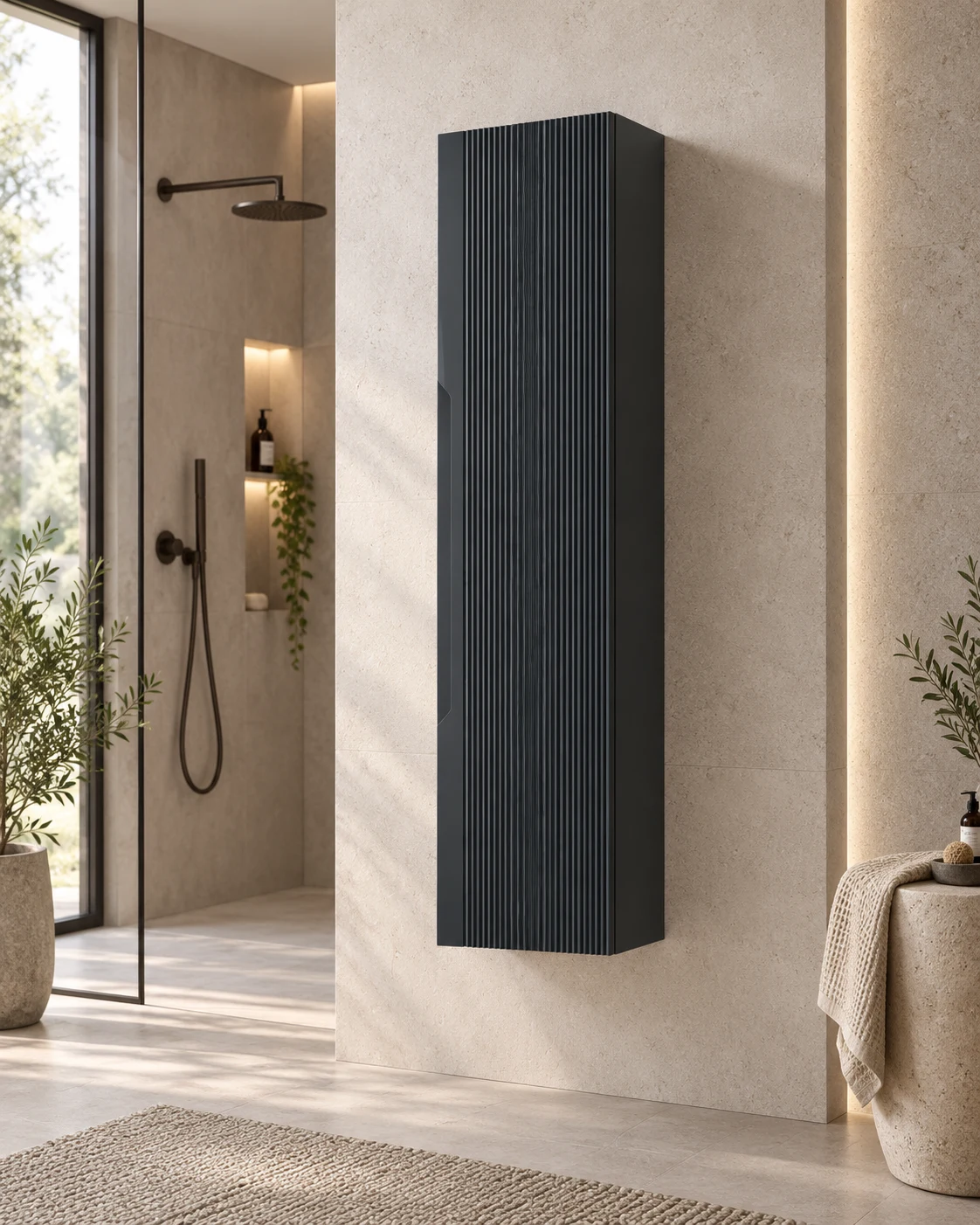 Dulap penal Orka Olbia Anthracite 138x40x30 cm