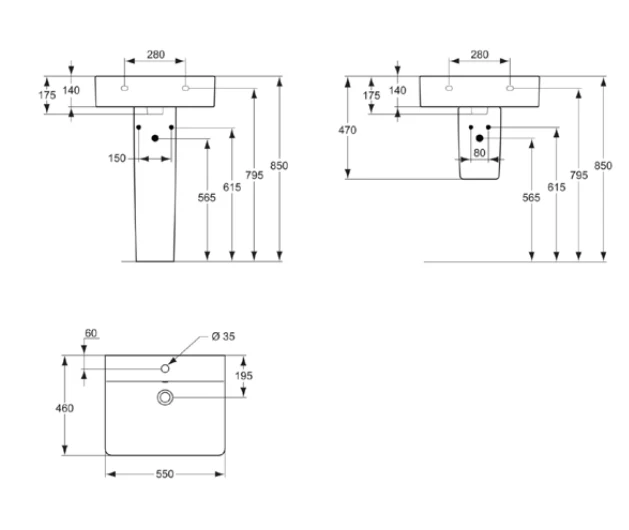 Lavoar Ideal Standard Connect Cube 55x46 cm — 4