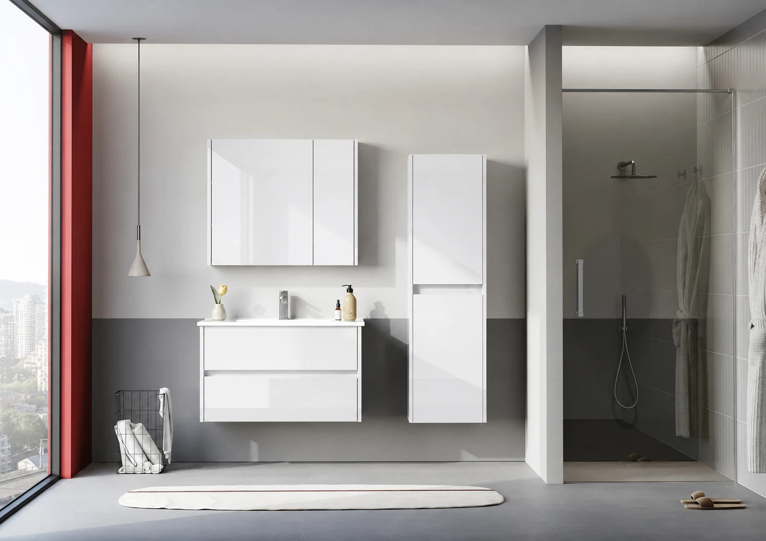 Умывальник с тумбой Orka Arno White 85 cm