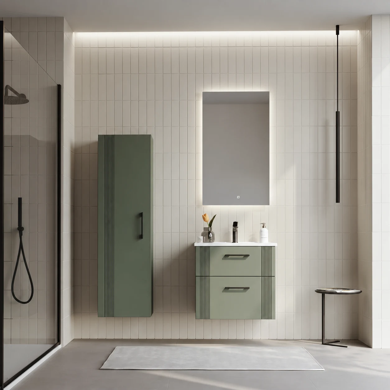 Mobilier de baie Orka Bari Green 65 cm