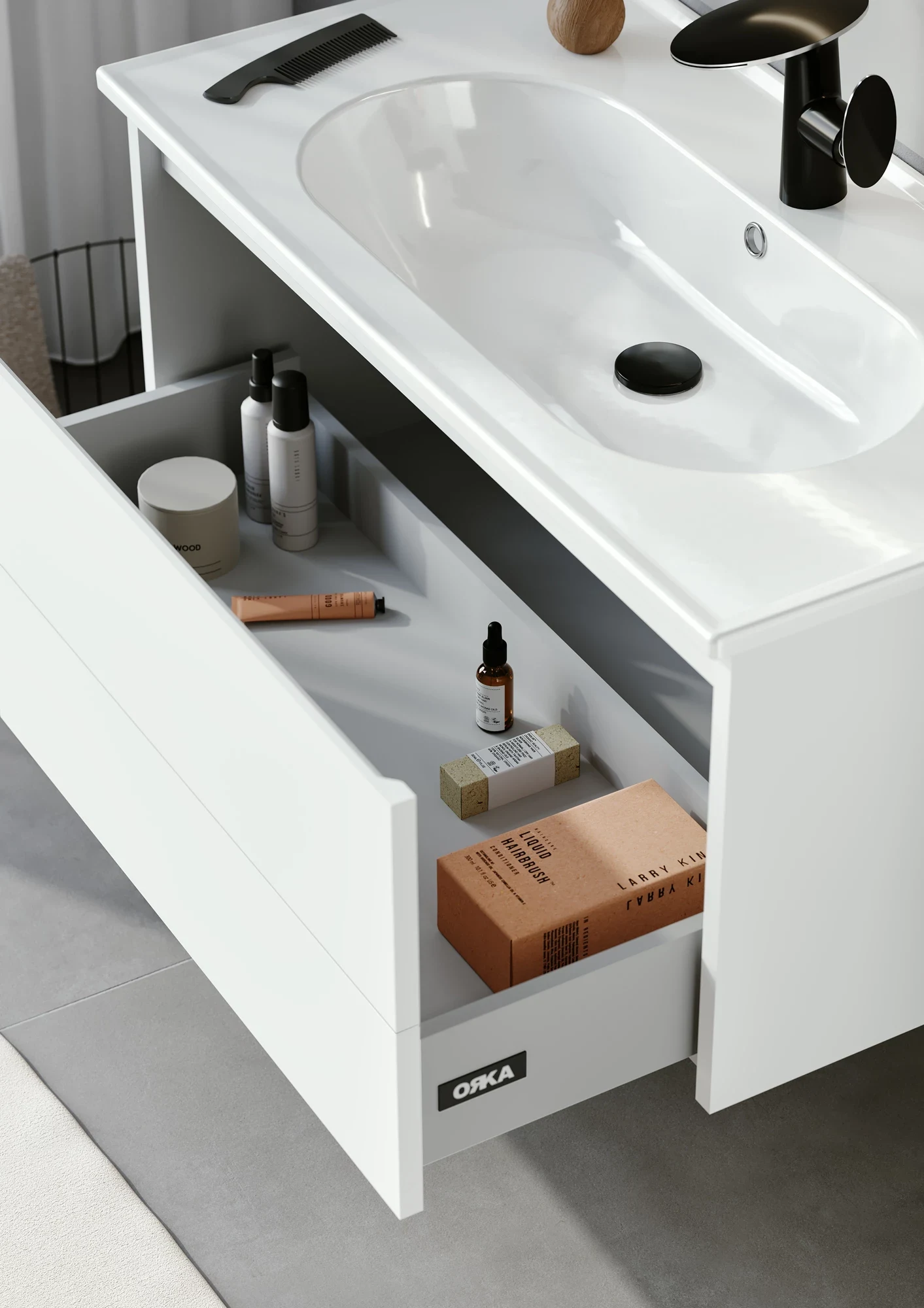 Mobilier de baie Orka Likya White 65 cm — vedere 2