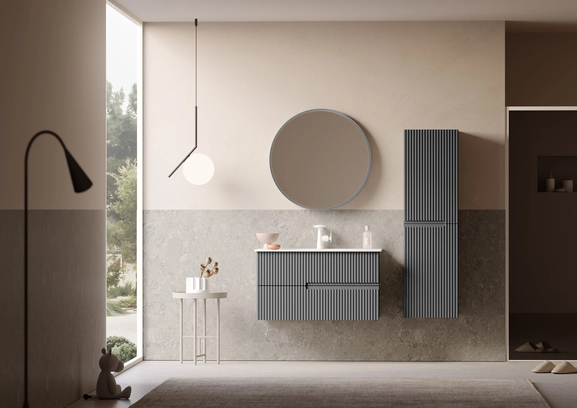 Mobilier de baie Orka Moonlight Grey 91 cm — 1