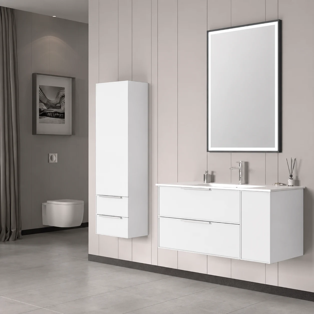 Mobilier de baie Orka Solid White 101 cm