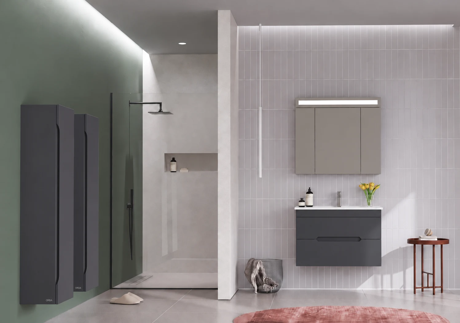 Умывальник с тумбой Orka Varna Anthracite 80 cm