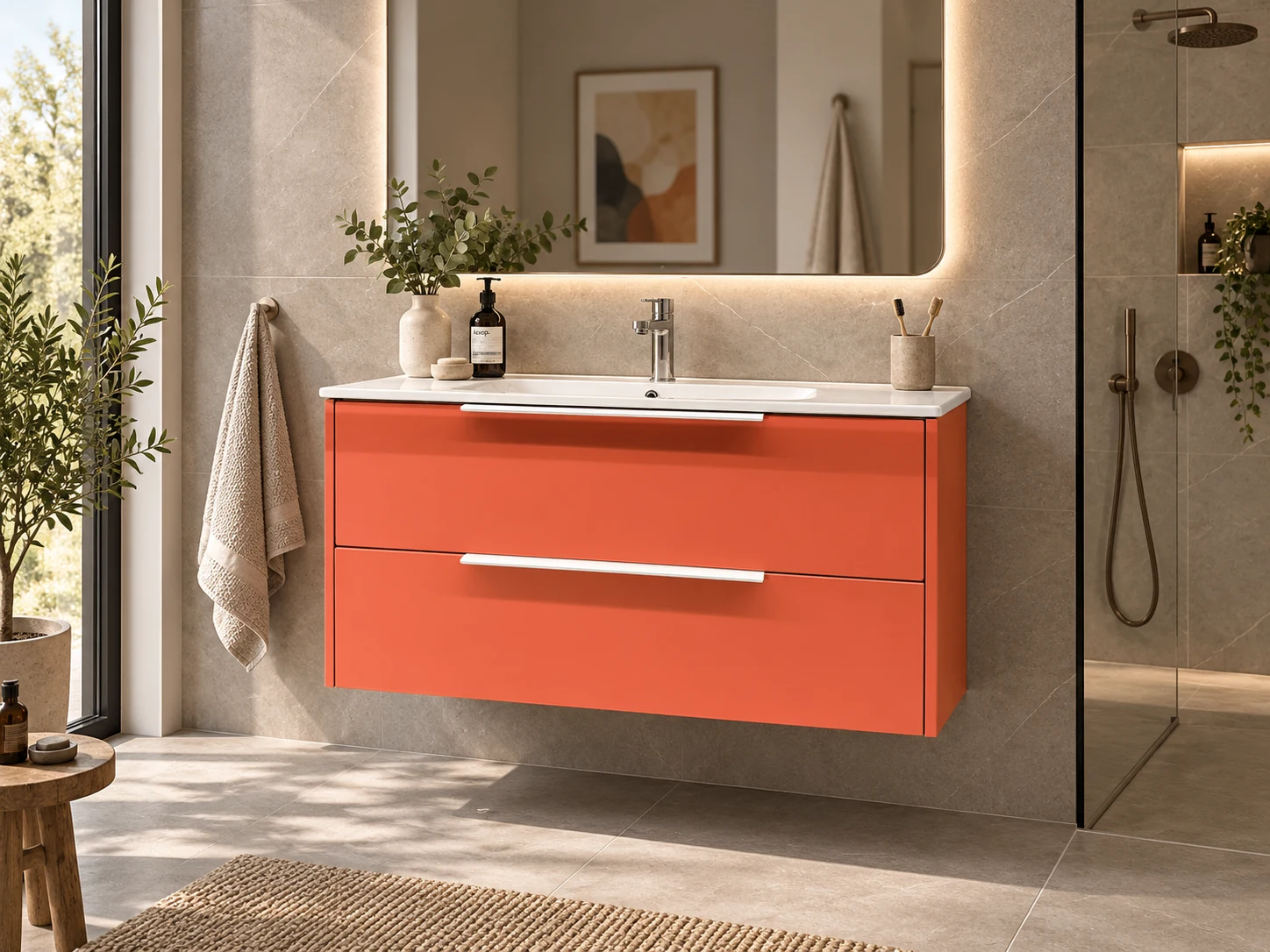 Mobilier de baie Savini Due Iconica Teracota Mat 100 cm