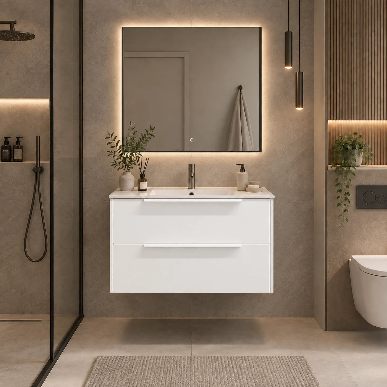 Mobilier de baie Savini Due Iconica White 80 cm