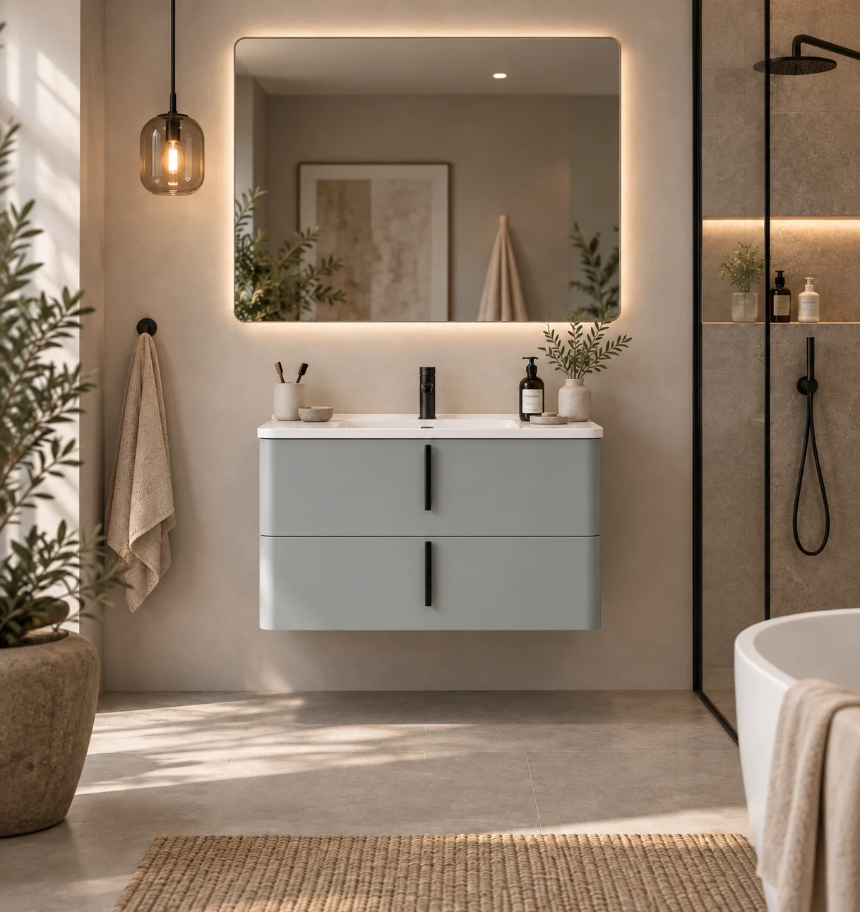 Mobilier de baie Savini Due Lyra Gri 80 cm — 1