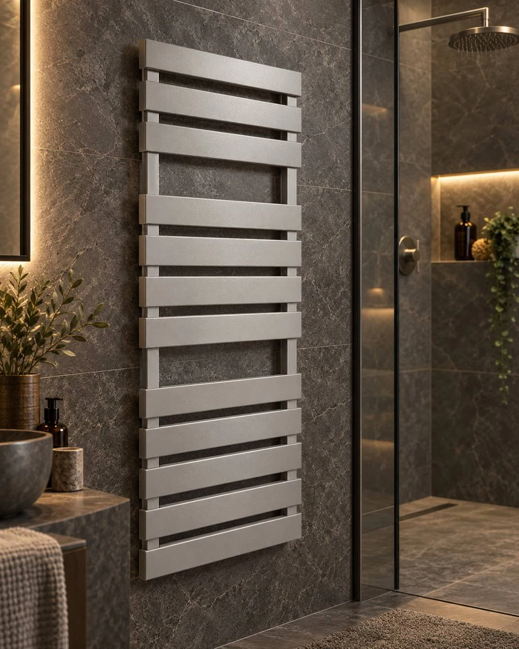 Полотенцесушитель RIDEA 450 x 1180 Никель — 2