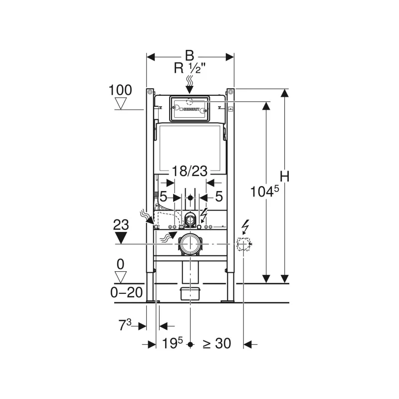 Rama pentru suspendarea WC Geberit Duofix Delta — 3