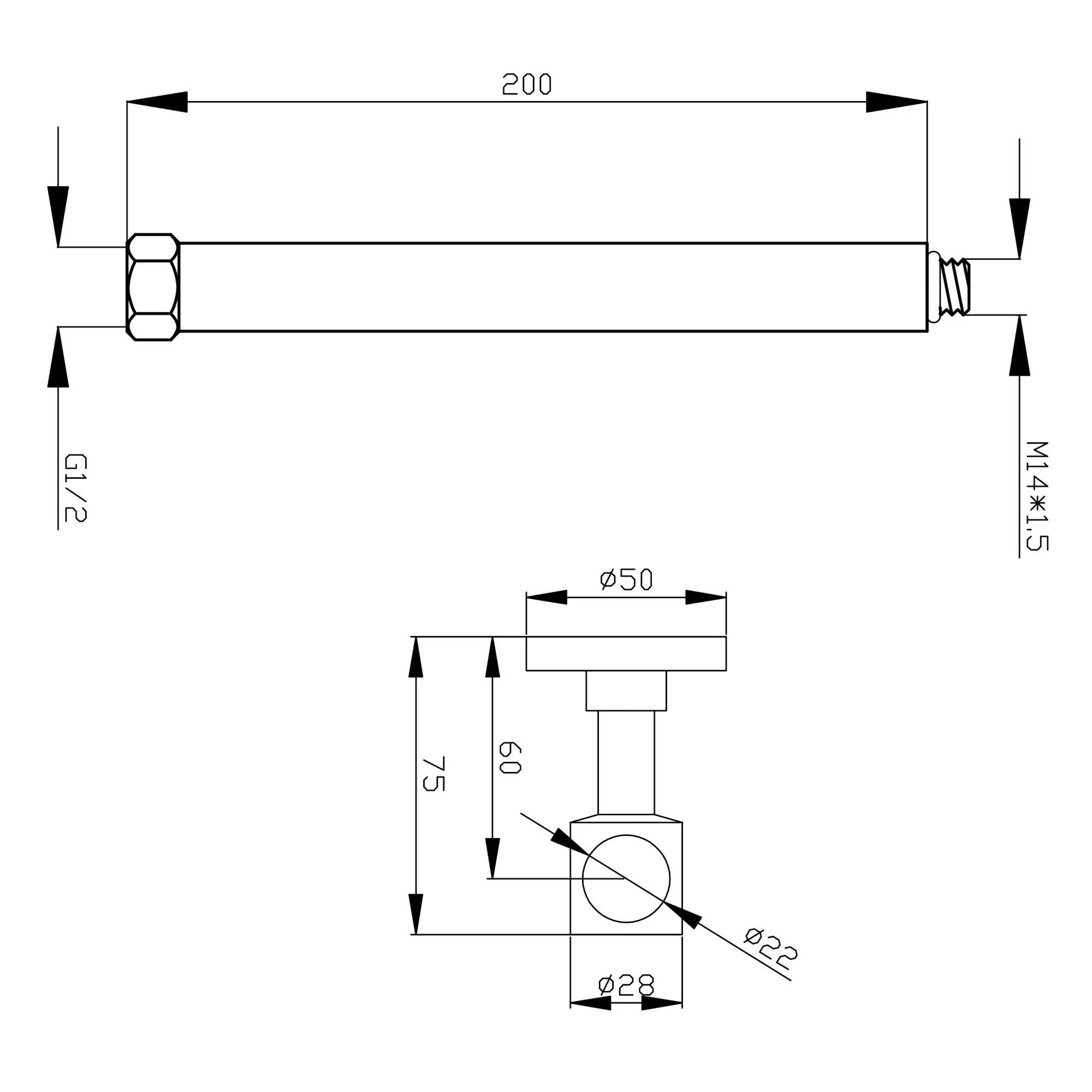 Набор для удлинения душевой стойки Ferro ELP20-NP71 20cm — 2