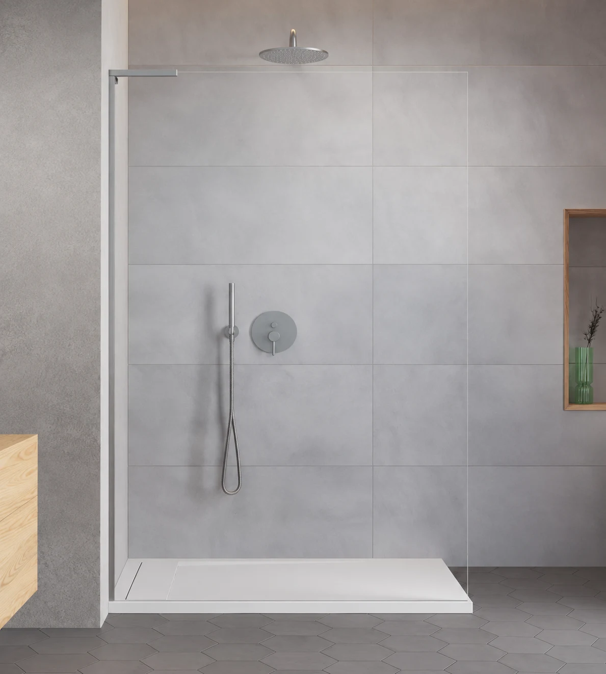Душевая перегородка Radaway Walk-In Modo SL Brushed Nickel II 100 cm h=200 Левая