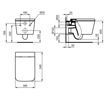 Vas WC suspendat Ideal Standard Atelier Blend Cube AquaBlade Alb Lucios — 4