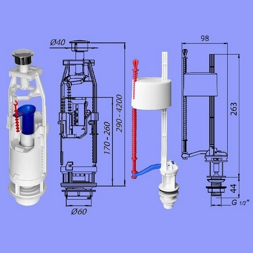 Armatura WC flotor de jos ABK-12