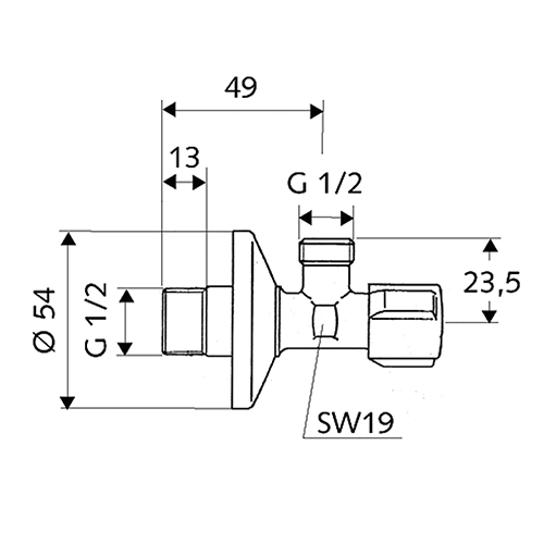 Robinet coltar Schell 1/2x1/2 (052170699) — 2