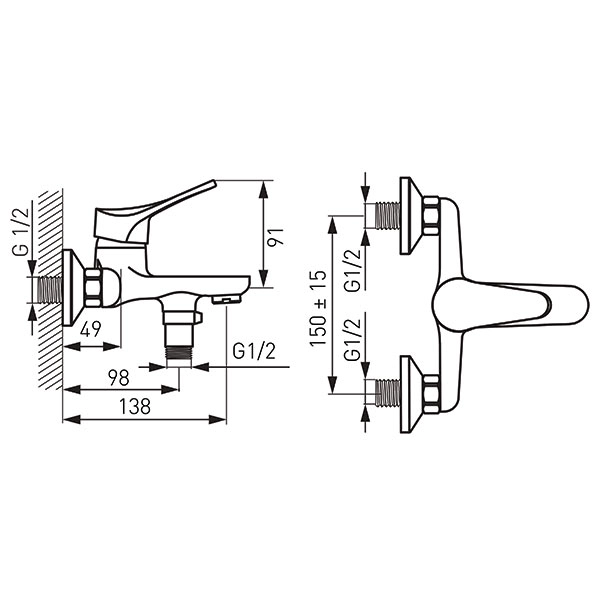 Смеситель для ванны Ferro Stillo BSL1 — 2
