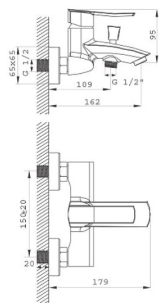 Смеситель для ванны Ferro Florence BFL1VL — 2