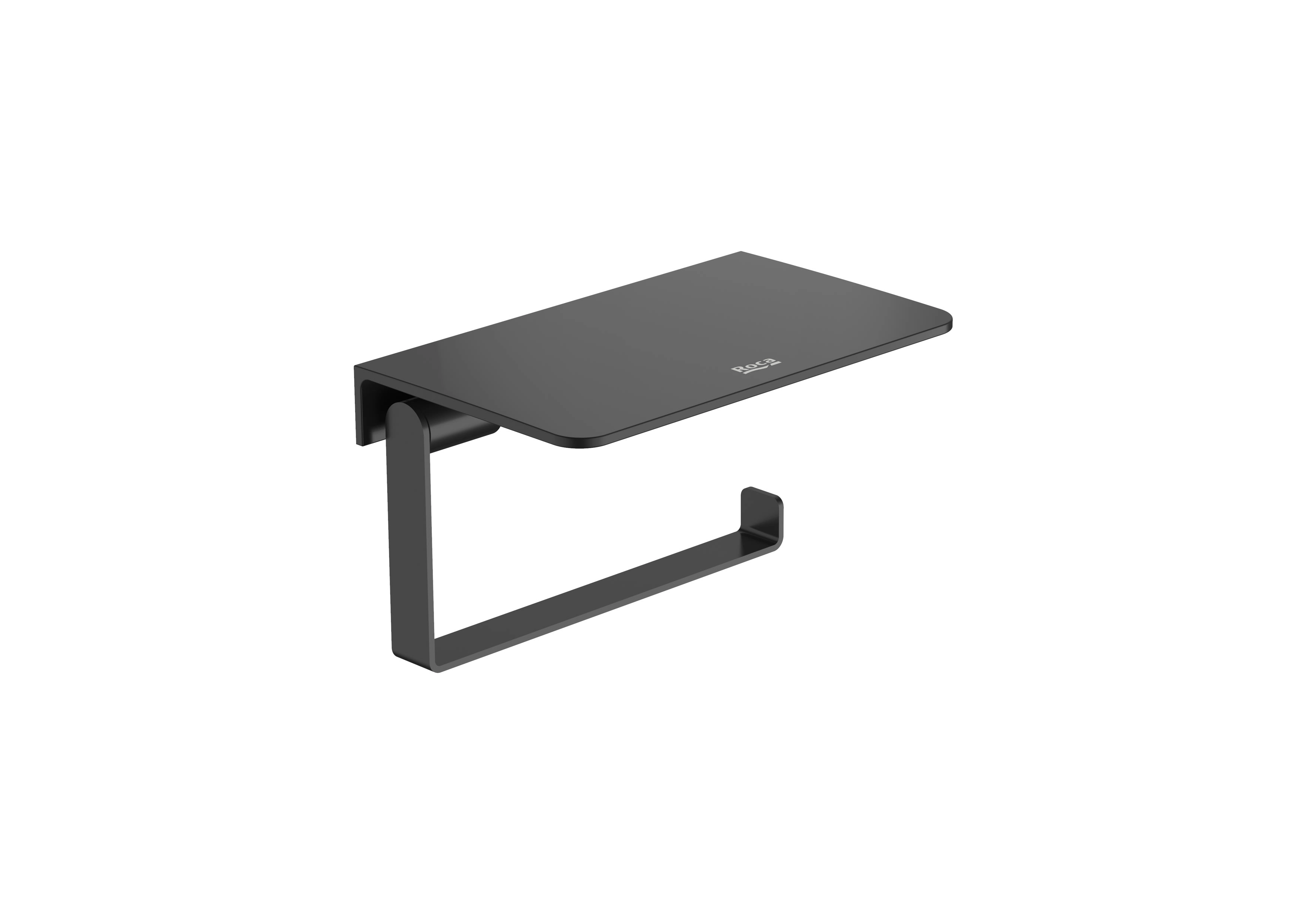 Suport hartie cu polita Roca Hotels Square Negru Mat A817612C40