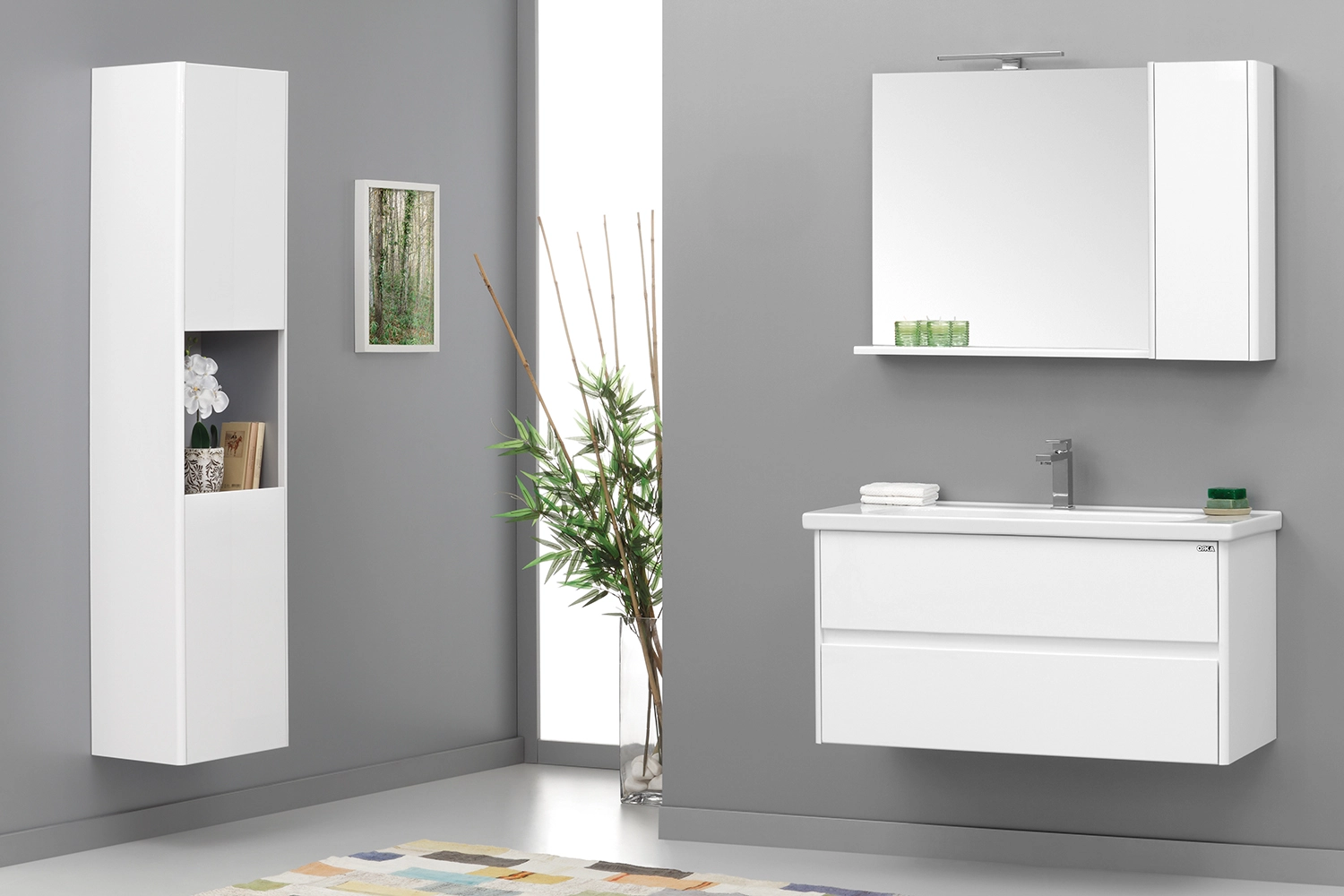 Lavoar cu dulap ORKA Duden 100 White