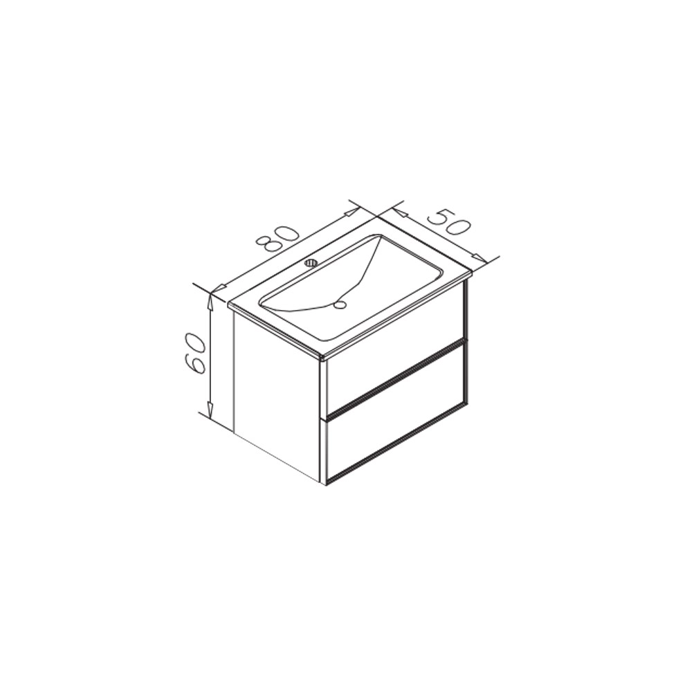 Lavoar cu dulap ORKA Lucca 80 Legnano blackglass — 5