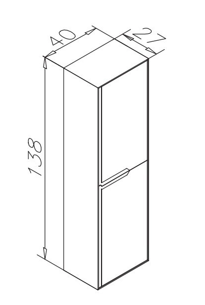 Шкаф-пенал Orka Craft 138x40x27 Ceviz Antracite — 2
