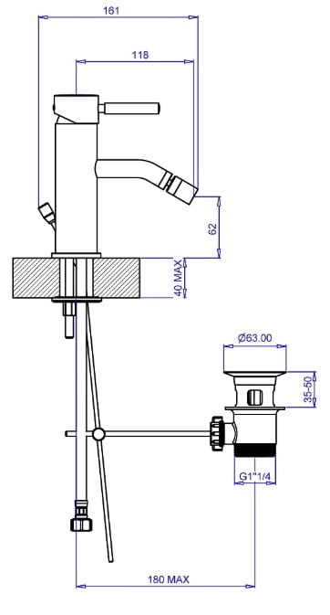Смеситель для биде Bugnatese Kobuk 2323 OP — 2