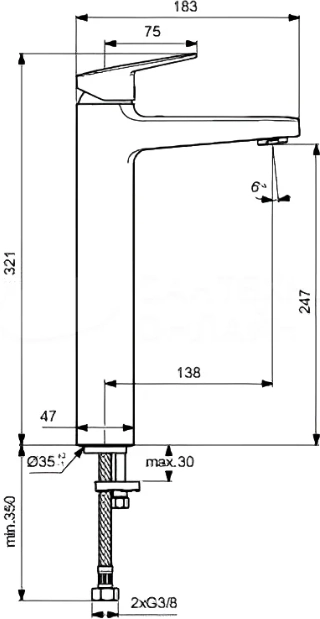 Смеситель для раковины высокий Ideal Standard Ceraplan Chrome — вид 5