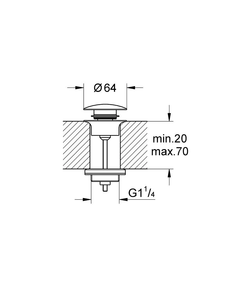 Scurgere Grohe Click Clack Brushed Warm Sunset 65807DL0 — 2