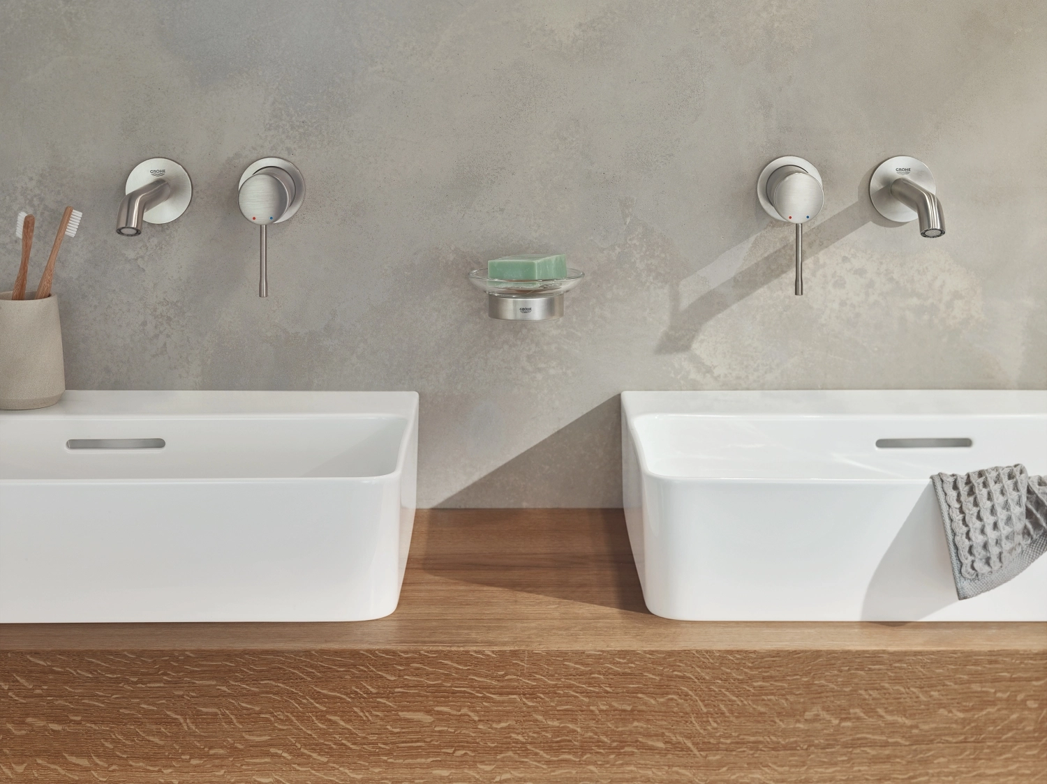 Смеситель встраиваемый для раковины Grohe Essence M Supersteel — 2
