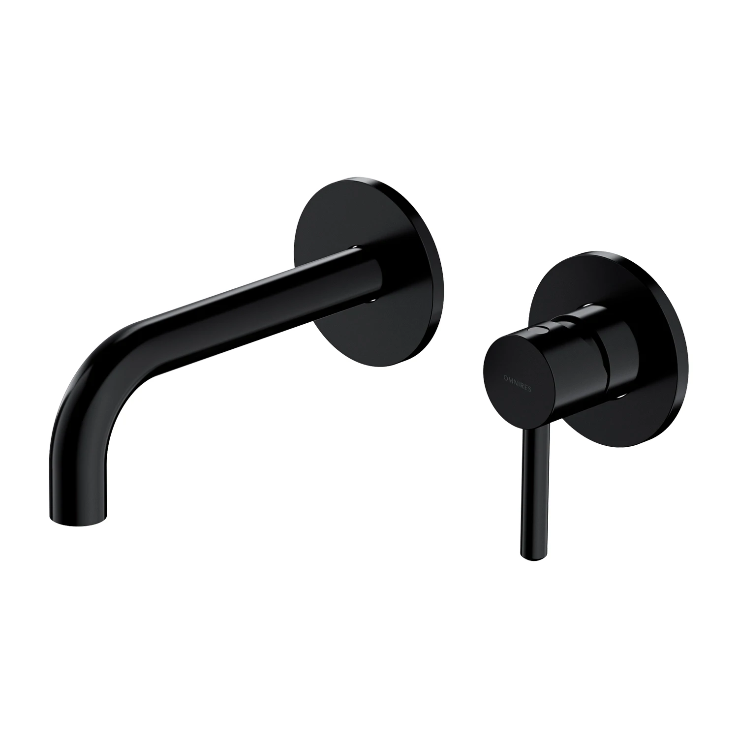 Смеситель встраиваемый для раковины Omnires Y (Гусак 16-18,5 см) Semi-Matt Black + монтажный корпус