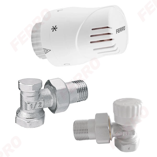 Set robinet cap termostat cu retur Ferro 1/2 ZTM02