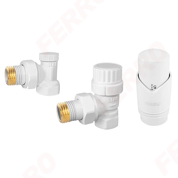 Комплект радиаторный с термоголовкой Ferro 1/2 ZTM31WH