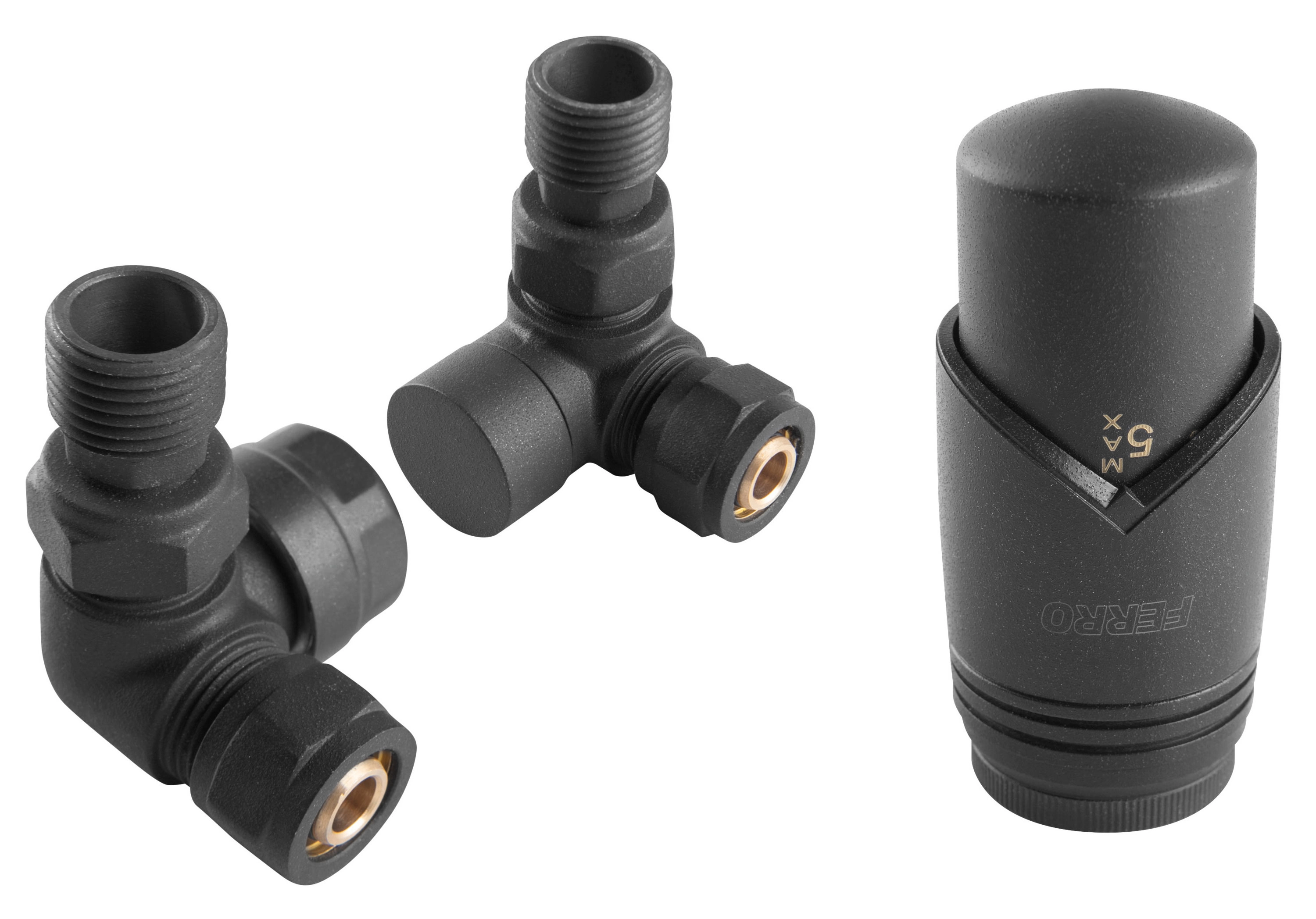 Set robineti radiator axiali cu cap termostatic Ferro 1/2 ZTO30AT