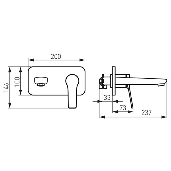 Baterie încastrată lavoar Ferro Stratos BSC3PA + corp instalare — 2