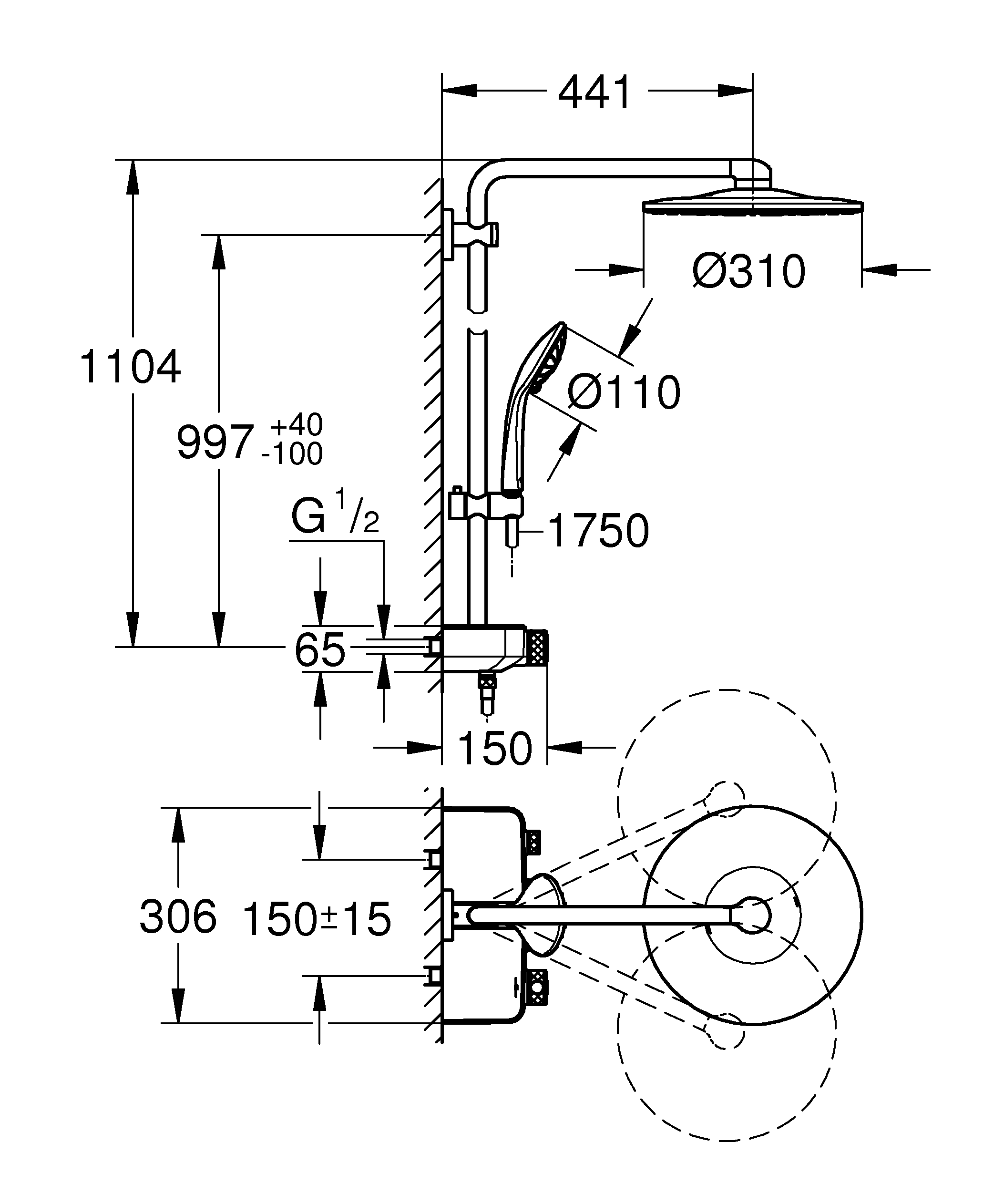 Coloana duș termostatată Grohe Euphoria Smartcontrol 310 — 7