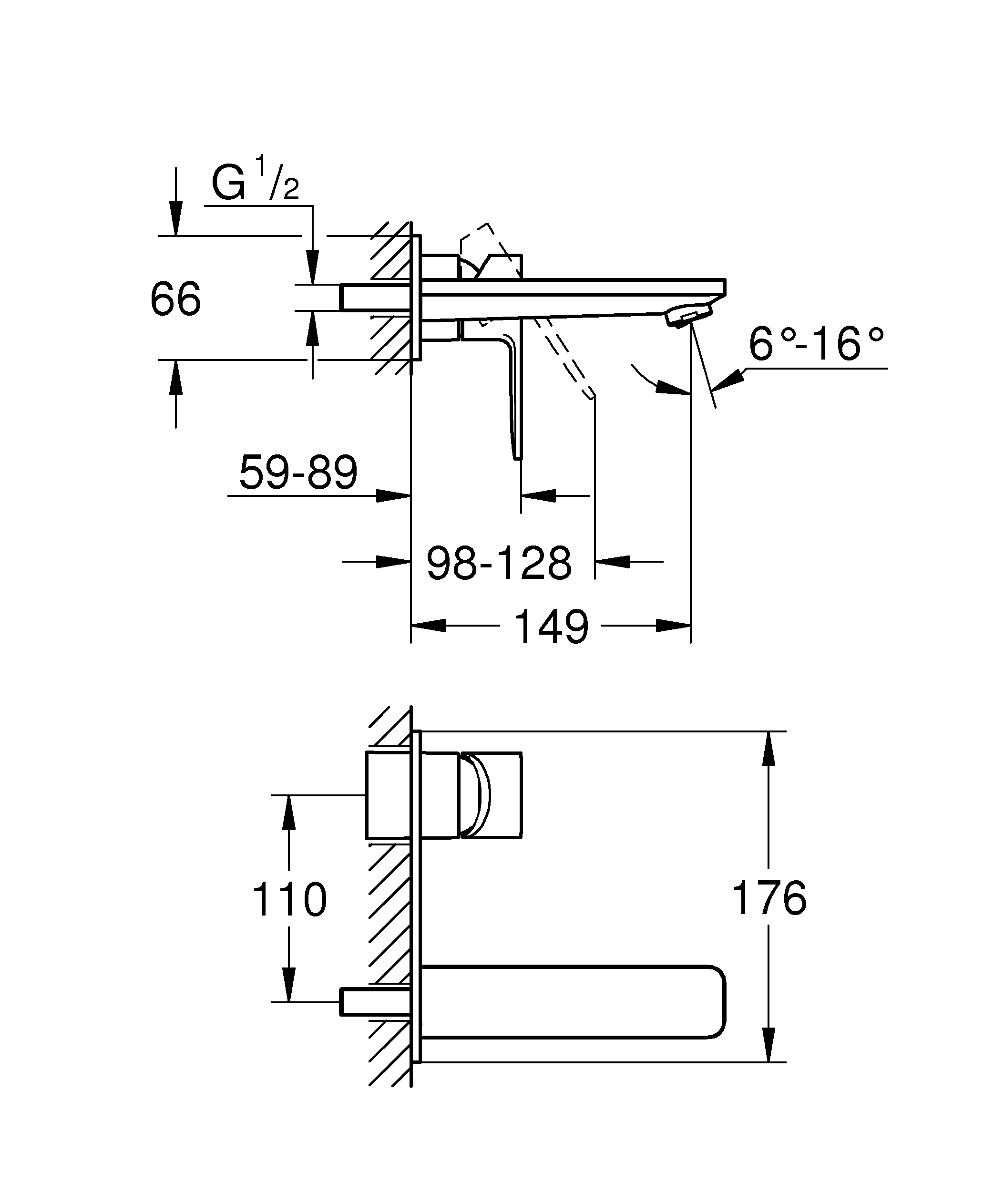 Baterie încastrată lavoar Grohe Lineare M — 2