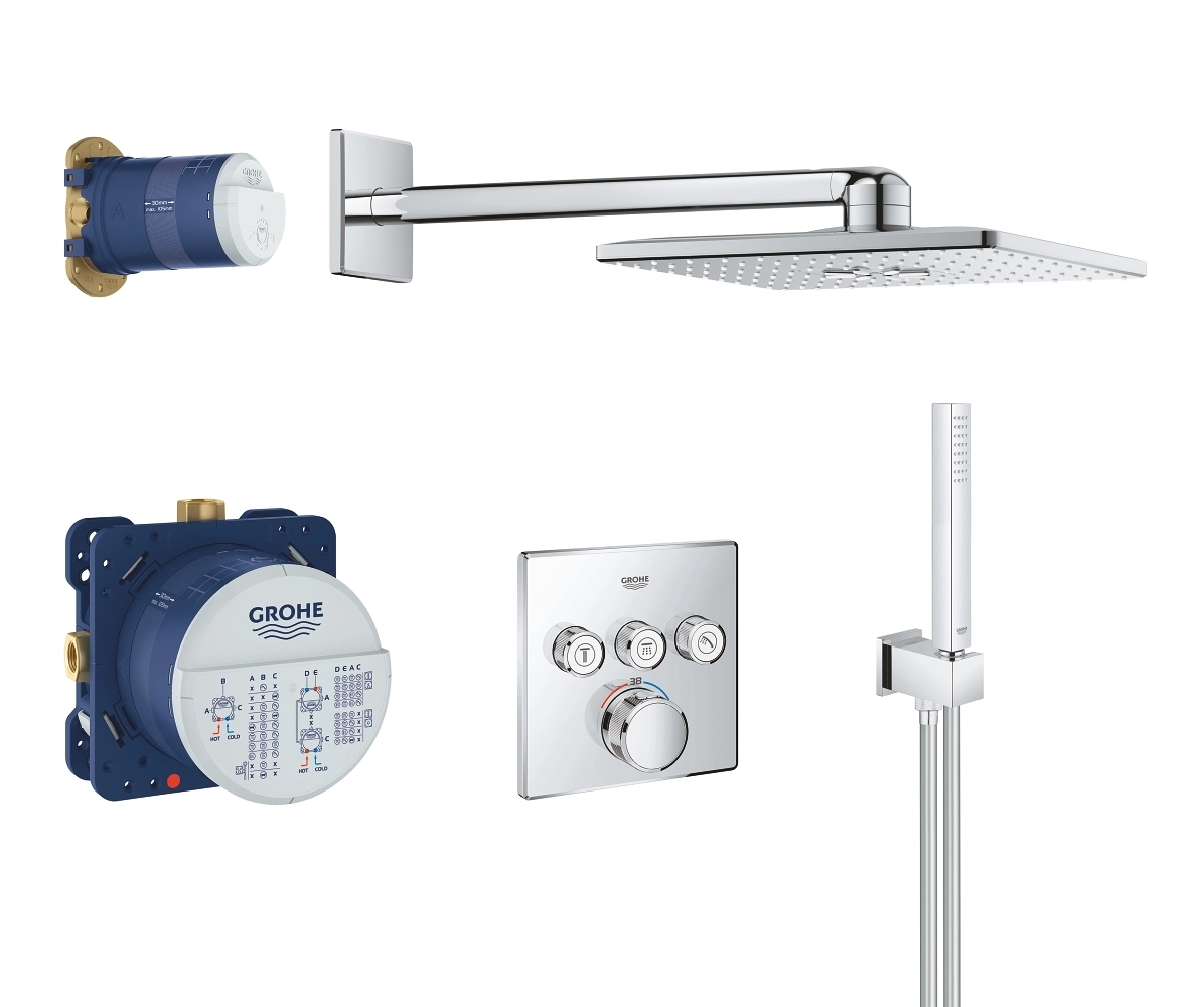 Душевой комплект термостатический Grohe Grohtherm Smartcontrol 310x310 + монтажный корпус