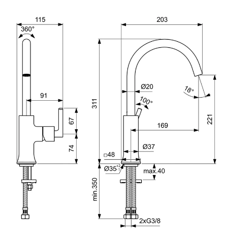 Смеситель для раковины Ideal Standard Atelier Joy Neo — 5