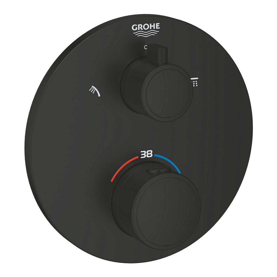 Встраиваемый термостатический смеситель для душа 2 режима Grohe Grohtherm Phantom Black