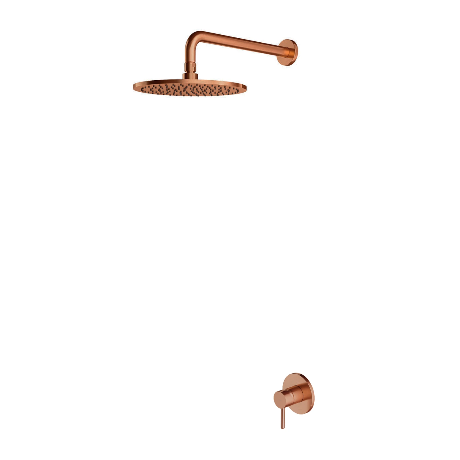 Set de duș îngropat Omnires Y Brushed Copper 1 cale + corp instalare