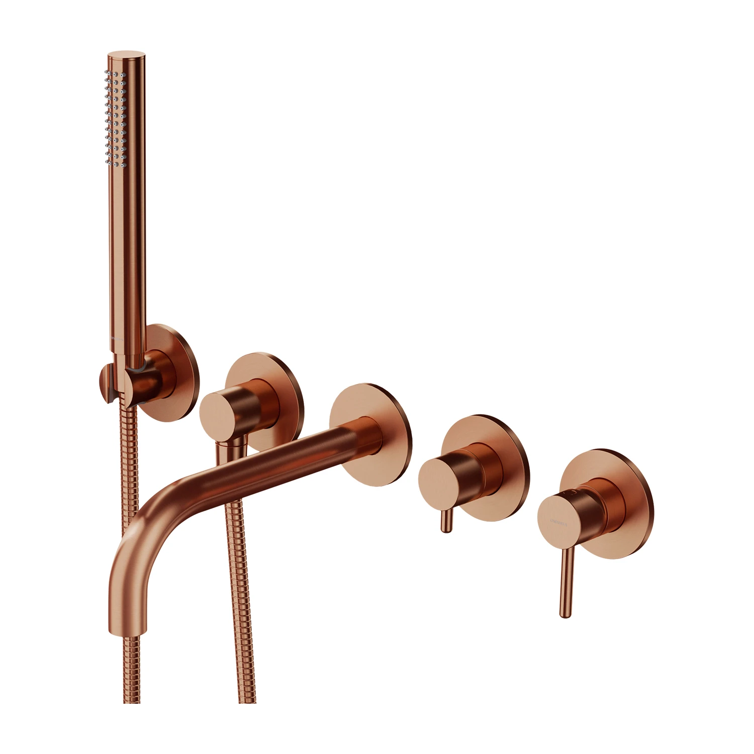 Смеситель для ванны встраиваемый Omnires Y (Гусак 22-23 см) Brushed Copper
