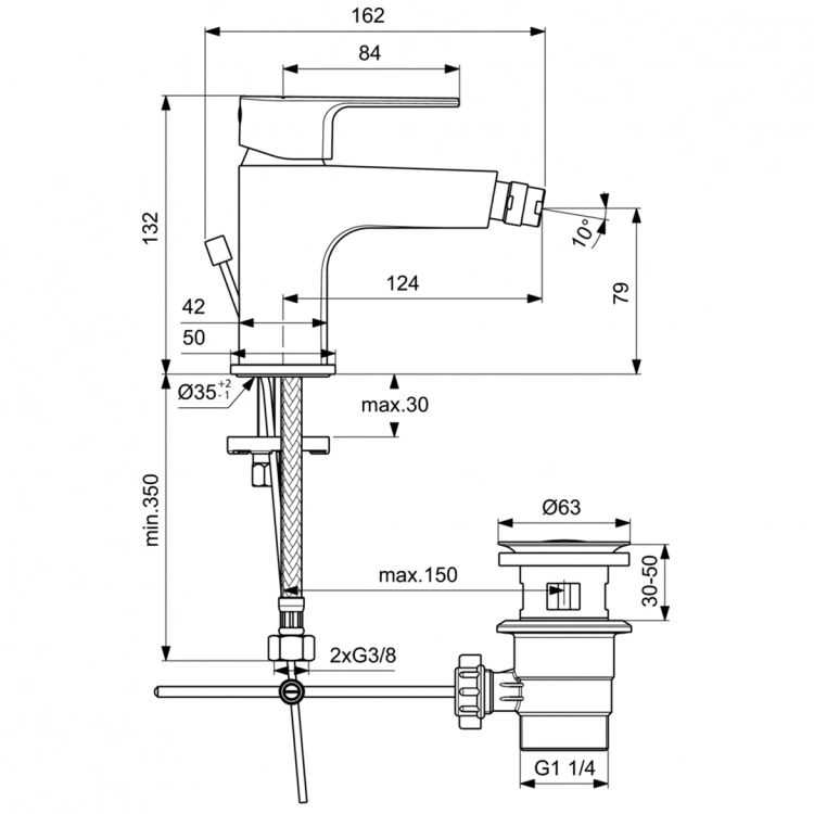 Смеситель для биде Ideal Standard Cerafine D Chrome — 2
